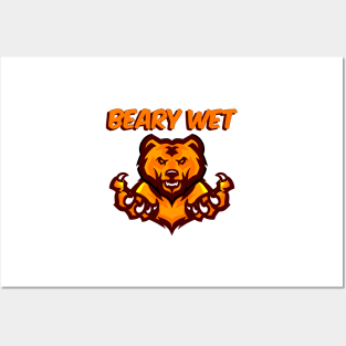 Beary Wet - Orange Posters and Art